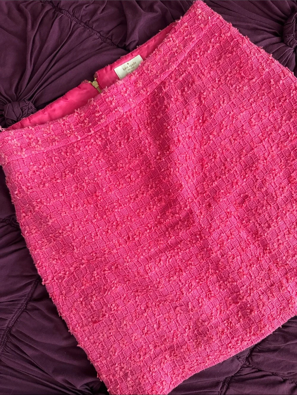 kate spade Hot Pink Bouclé Mini Skirt